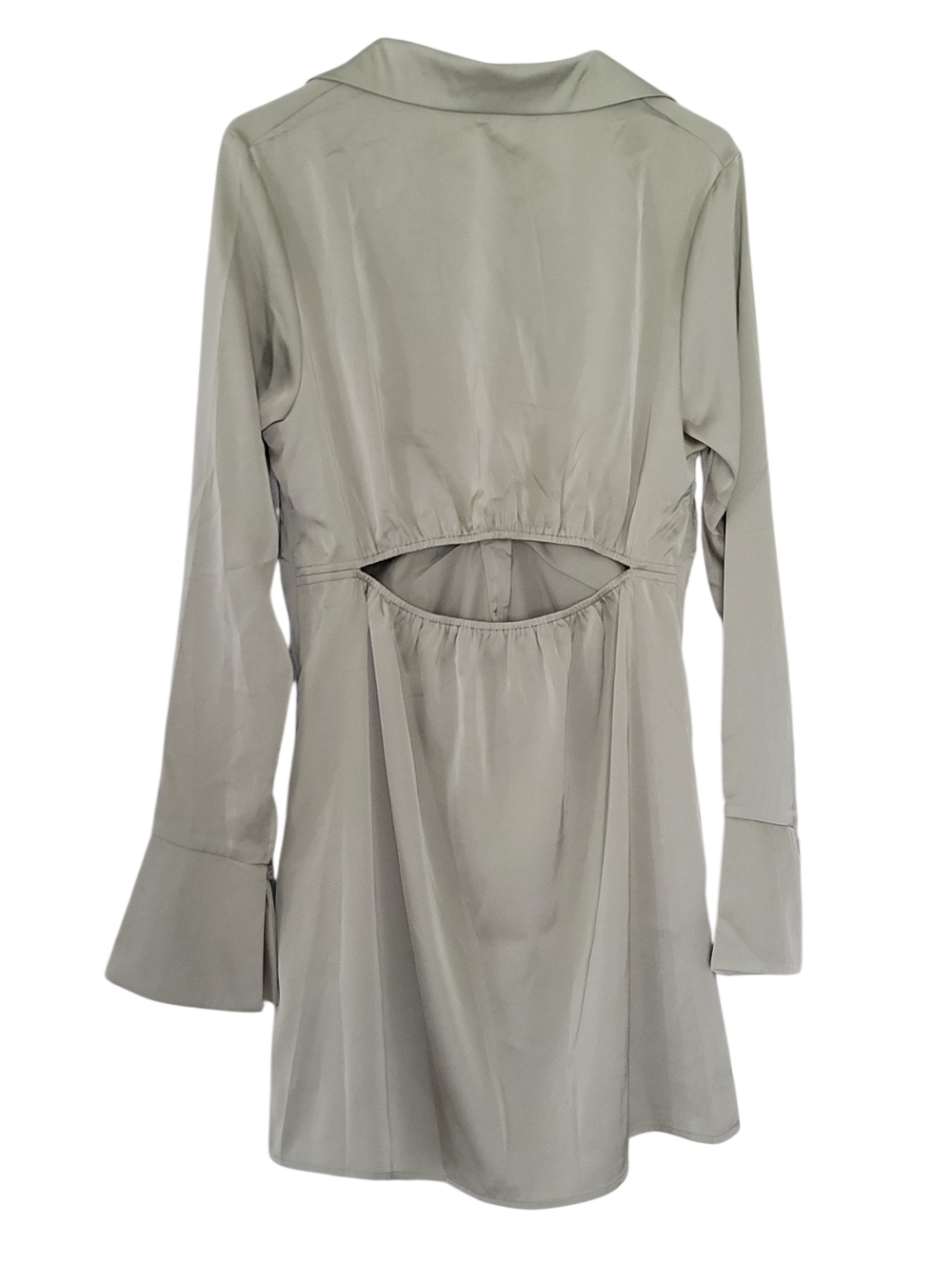 NWT Princess Polly Sage Rouched Front Button Down Dress Size 8 - Picture 4 of 8